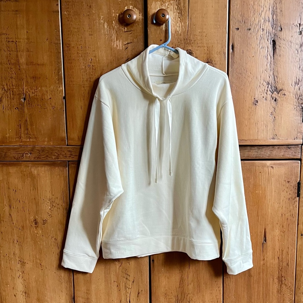 NWT Madewell Oversized Crop Sweatshirt, Ivory, L